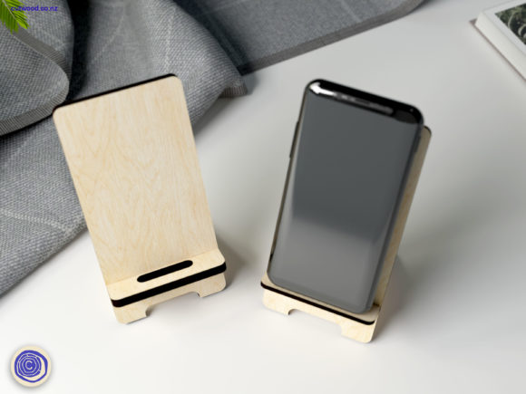 Handyhalterung aus Holz - Minimalistisches Design, personalisierbar