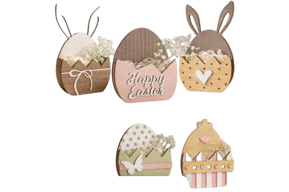 Oster Geschenkboxen aus Holz - Happy Easter Mini Box