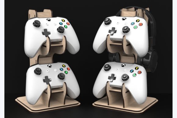Gaming Controller Halterung aus Holz - 2er Set für PS5, Xbox & PC