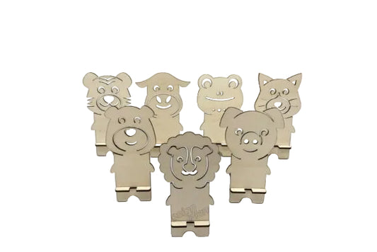 Handy-Halterung aus Holz - Süßes Schweinchen Design