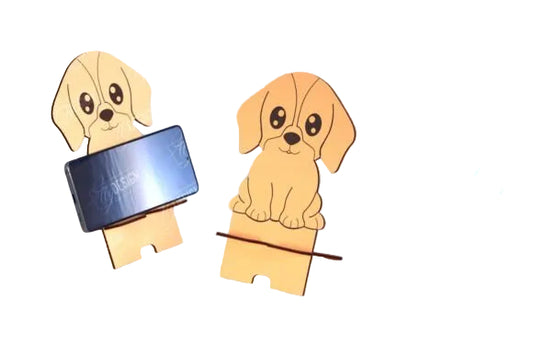 Handy-Halterung aus Holz - Süßer Hund Design
