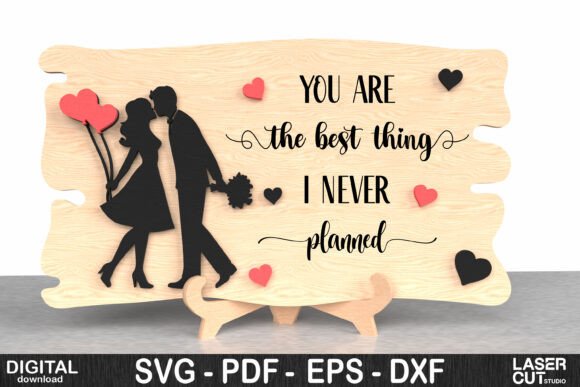 Romantische Holztafel zum Valentinstag - Liebessprüche für Paare