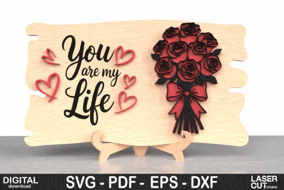 Romantische Holztafel zum Valentinstag - Liebessprüche für Paare