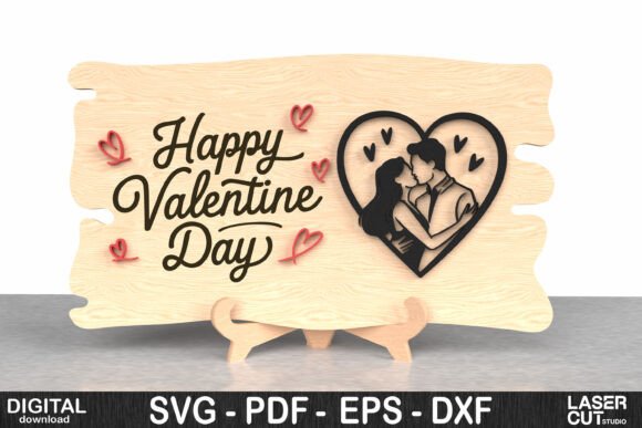 Romantische Holztafel zum Valentinstag - Liebessprüche für Paare