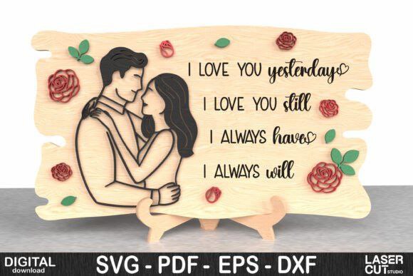 Romantische Holztafel zum Valentinstag - Liebessprüche für Paare