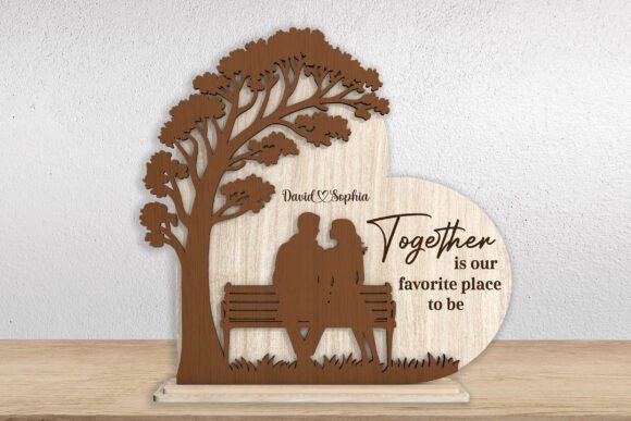 Personalisiertes Holzschild "Together" - Romantisches Paar-Geschenk mit Gravur