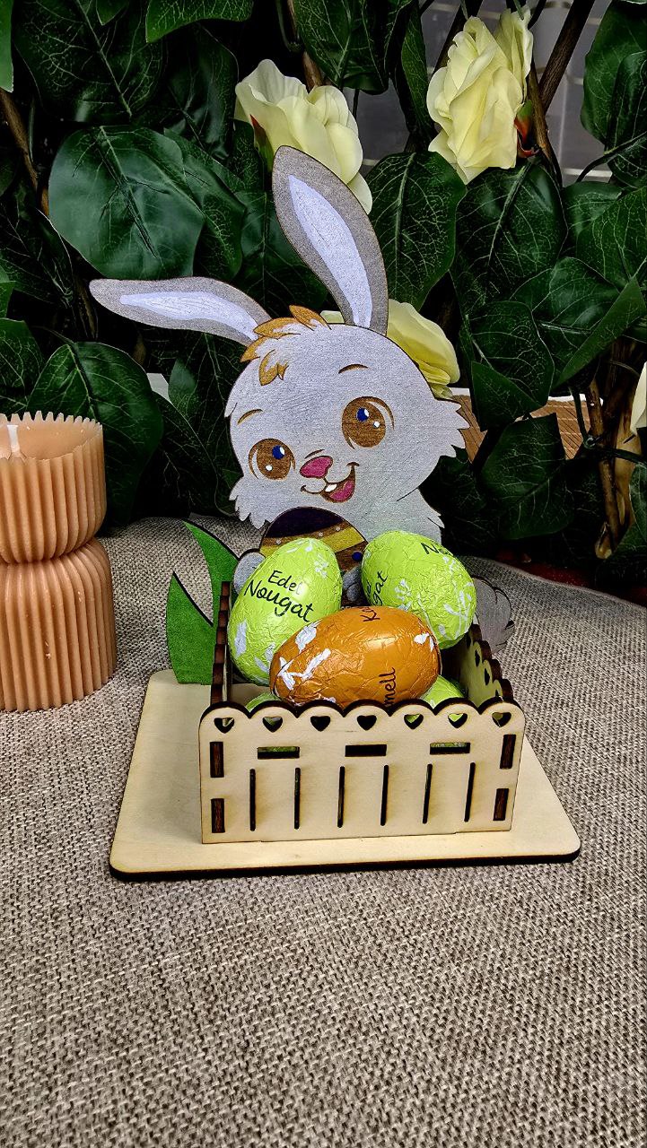 Osterhasen Körbchen mit Ostereier - Süßigkeiten-Korb für Kinder