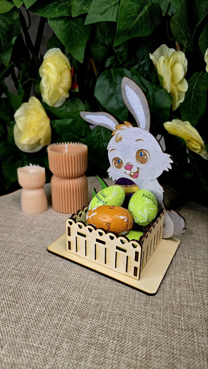 Osterhasen Körbchen mit Ostereier - Süßigkeiten-Korb für Kinder