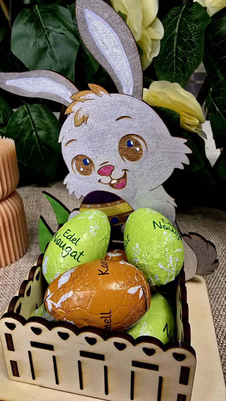 Osterhasen Körbchen mit Ostereier - Süßigkeiten-Korb für Kinder