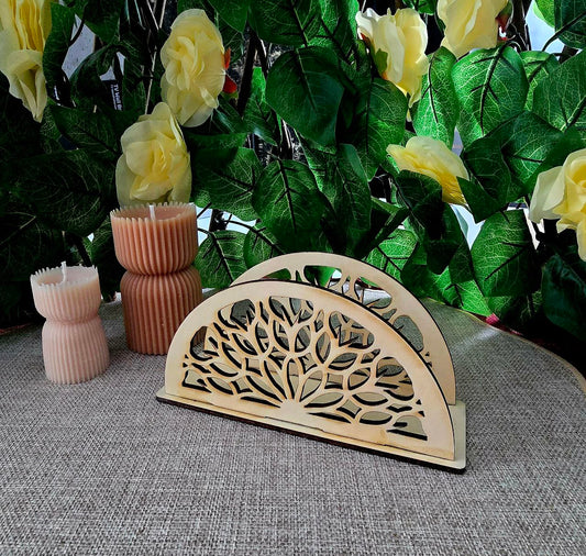 Serviettenhalter Lebensbaum aus Holz - Elegante Tischdekoration