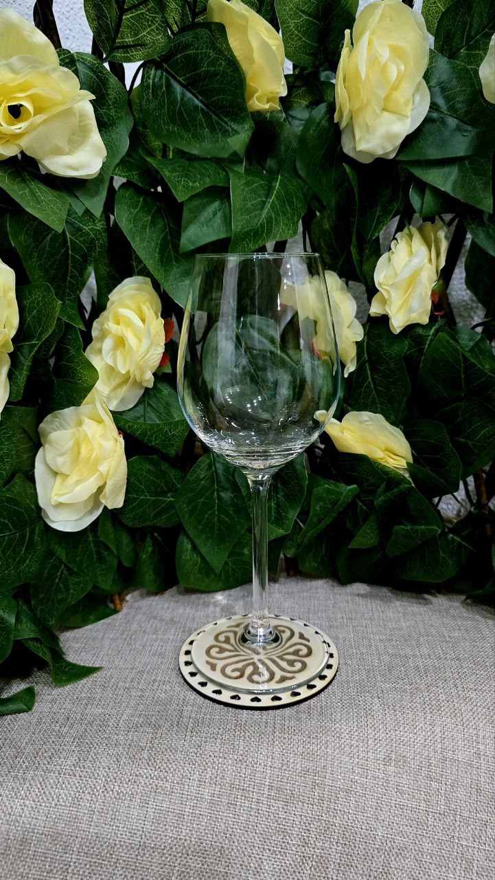 Untersetzer Set aus Holz - 6er Pack Rund mit Kleeblatt Design