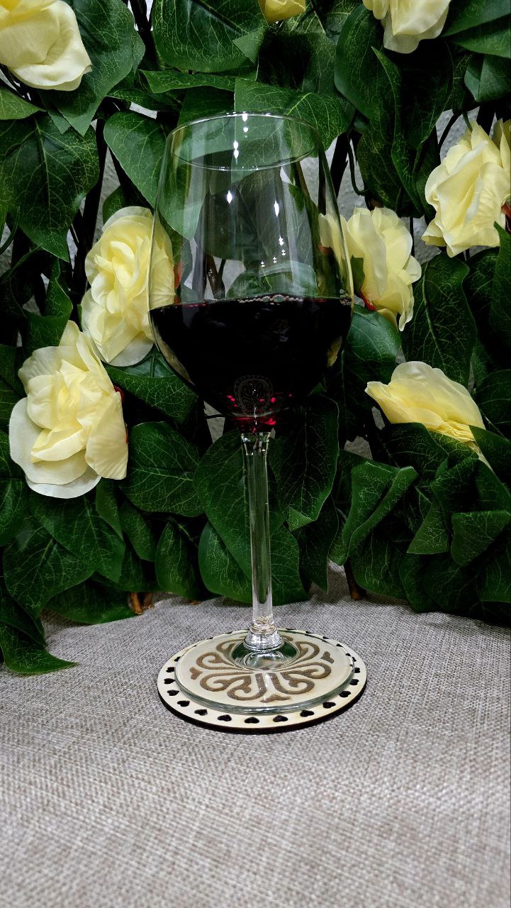 Untersetzer Set aus Holz - 6er Pack Rund mit Kleeblatt Design