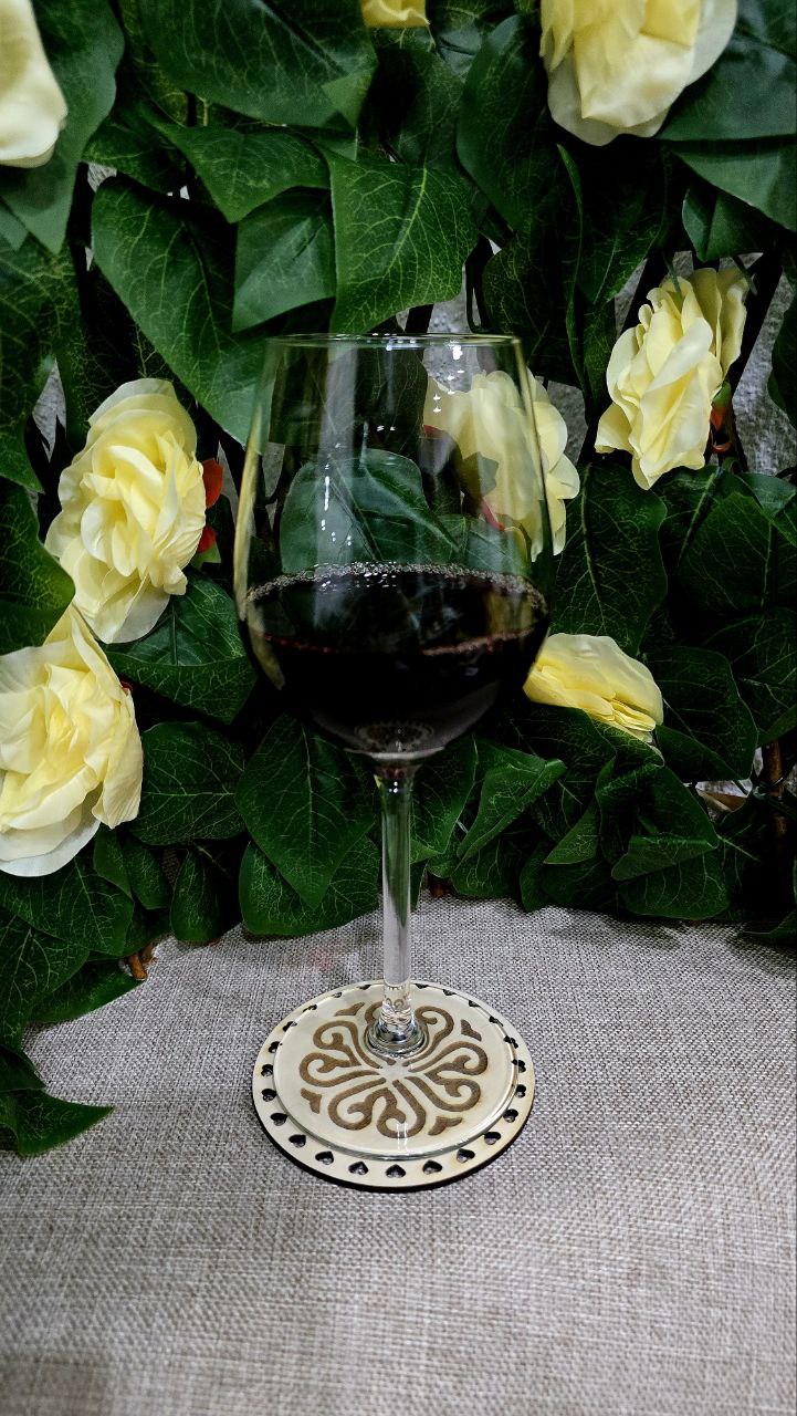 Untersetzer Set aus Holz - 6er Pack Rund mit Kleeblatt Design